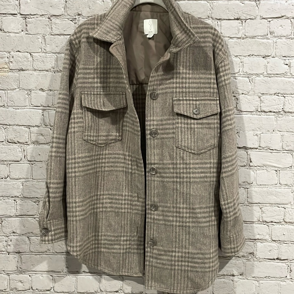 Joie Flannel Shacket Medium Jacket Coat